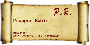 Propper Robin névjegykártya